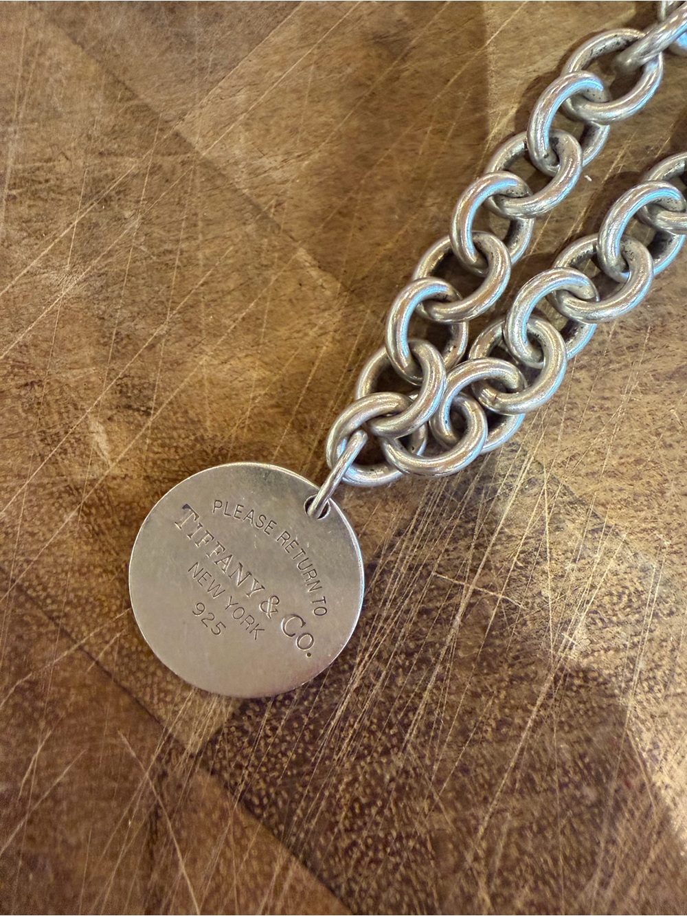 Tiffany & Co. Silver Round Tag Necklace and Bracelet Set - Picture 5 of 7